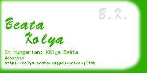 beata kolya business card